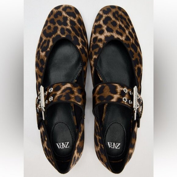 ZARA ANIMAL PRINT BALLET FLATS - Picture 5 of 5